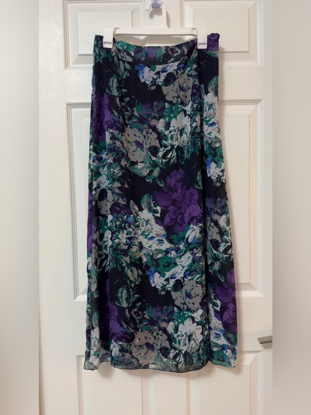 Cato Floral Maxi Skirt in Black, Purple & Teal